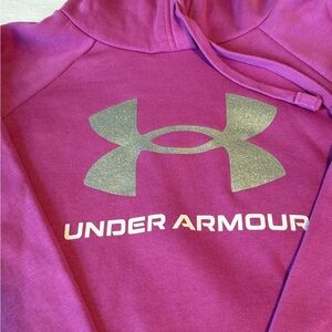 Under Armour Purple Hoodie with Silver and White Logo